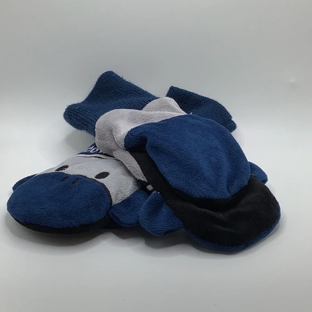 Dallas cowboys blue gray kids warm fuzzy winter mittens size large